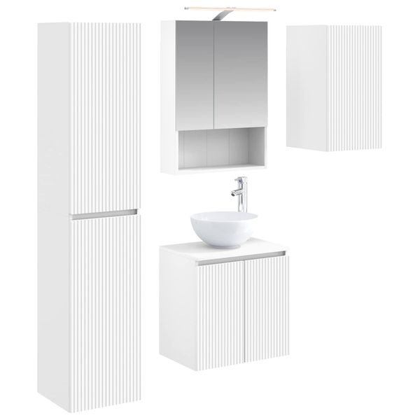 vidaXL Set kabinetov do kúpeľne 5 pcs Biela 50 x 14,5 x 70 cm