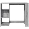 vidaXL Barový stôl s policami sivý sonoma 124x46x103,5cm kompoz. drevo