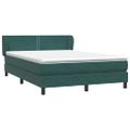 vidaXL Posteľný rám boxsping s matracom tmavozelený 160x210 cm zamat