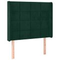 vidaXL Čelo postele s LED tmavozelené 103x16x118/128 cm zamat