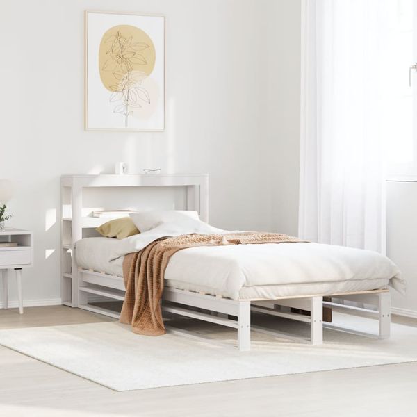 vidaXL Posteľ bez matraca biela 90x190 cm masívna borovica
