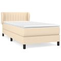 vidaXL Posteľný rám boxsping s matracom krémový 80x200 cm látka