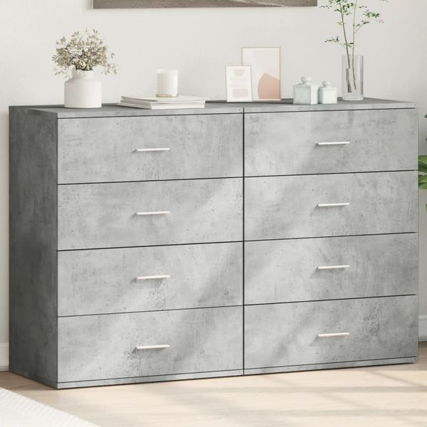 vidaXL Komody 2 ks betónovo sivé 60x39x80 cm kompozitné drevo