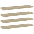 vidaXL Prídavné police 4 ks, dub sonoma 40x10x1,5 cm, kompozitné drevo