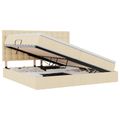 vidaXL Postel s úložným prostorem a matrací Krémová 200 x 200 cm látka
