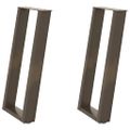 vidaXL Nohy konzolového stolíka v tvare U, 2 ks, prírodná oceľ, 28 x (72-73) cm, oceľ