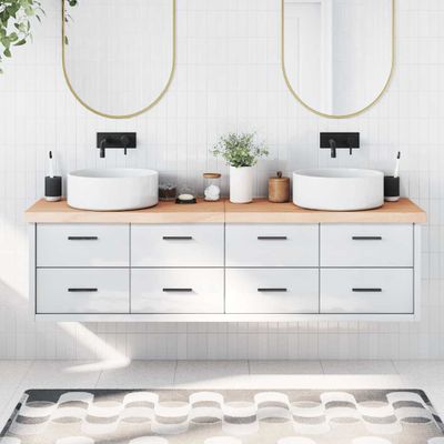 vidaXL Kúpeľňová doska 180x40x(2-6) cm, neošetrený masív