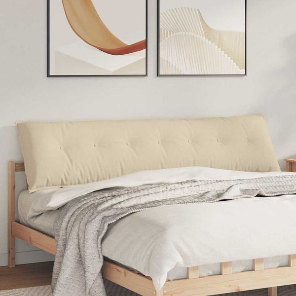 vidaXL Poduška na chrbát Krémová 200 x 19 x 50 cm látka