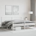 vidaXL Kovový rám postele s predným a zadným čelom biely 183x213 cm