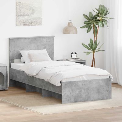 vidaXL Rám postele Betónová šedá 120 x 123 cm Kompozitné drevo