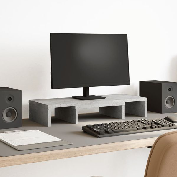 vidaXL Stojan na monitor betónovosivý 60x24x10,5 cm kompozitné drevo