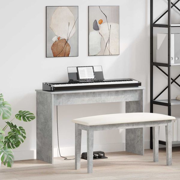 vidaXL Stojan na klávesy Betónová šedá 100 x 32 x 64 cm