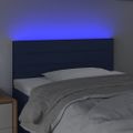 vidaXL Čelo postele s LED modré 90x5x78/88 cm látka