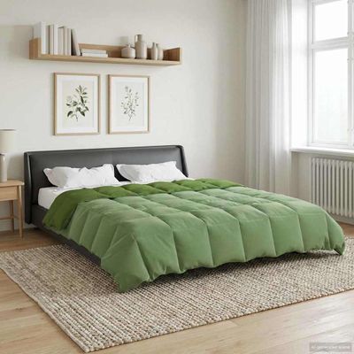 vidaXL Prikrývka na celý rok Šnurovaný Zelená 220 x 240 cm Mikrovlákno