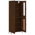 vidaXL Vysoká skrinka hnedý dub 69,5x34x180 cm spracované drevo