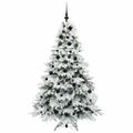 vidaXL Umelý vianočný stromček s 300 LED-i Biela 180 cm PE a PVC