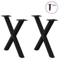 vidaXL Nohy konferenčného stolíka v tvare X, 2 ks, čierne, 50 x (42-43) cm, oceľové