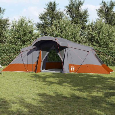vidaXL Rodinný stan so strechou Šedá a oranžová 721 x 335 x 212 cm