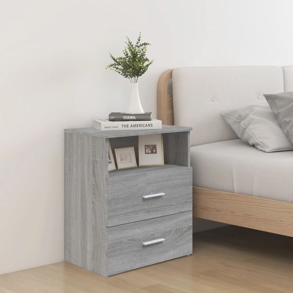 vidaXL Nočné stolíky 2 ks sivý dub sonoma 50x32x60 cm