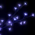 vidaXL Vianočný stromček 200 LED modré svetlo kvety čerešne 180 cm