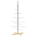 vidaXL Kovový vianočný stromček s drevenou základňou čierny 150 cm