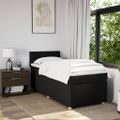 vidaXL Posteľný rám boxspring s matracom čierny 90x200 cm látka
