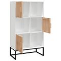 vidaXL Vysoká skrinka biela 70x35x125 cm kompozitné drevo