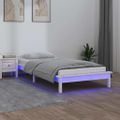 vidaXL Posteľný rám s LED biely 75x190cm malé jednolôžko masívne drevo