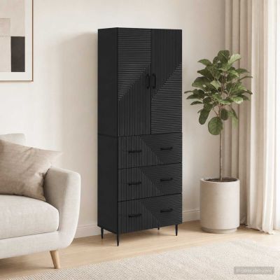 vidaXL Sada skríň 2 ks 66 x 34,5 x 90 cm Kompozitné drevo Čierna