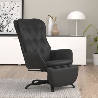vidaXL Relaxačné kreslo s podnožkou čierne umelá koža