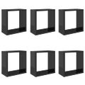 vidaXL Nástenné police 6 ks lesklé sivé 30x15x30 cm