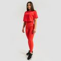 Dámske tričko Cropped Limitless Hot Red - GymBeam, veľkosť XL, veľkosť oblečenia XL