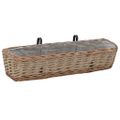 vidaXL Balkónový kvetináč 2 ks, prútie s vložkou z PE 80 cm