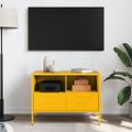 vidaXL TV skrinka horčicovožltá 68x39x50,5 cm oceľ