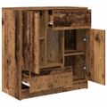 vidaXL Komoda so zásuvkami a dvierkami, staré drevo 70,5x34x74,5 cm