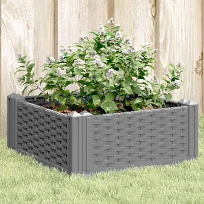 vidaXL Záhradný kvetináč s kolíkmi bledosivý 42,5x42,5x28,5 cm PP