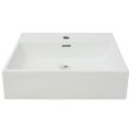 vidaXL Umývadlo s otvorom na batériu, keramika, biele 51,5x38,5x15 cm