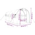 vidaXL Fóliovník s oceľovým rámom zelený 12 m² 6x2x2 m