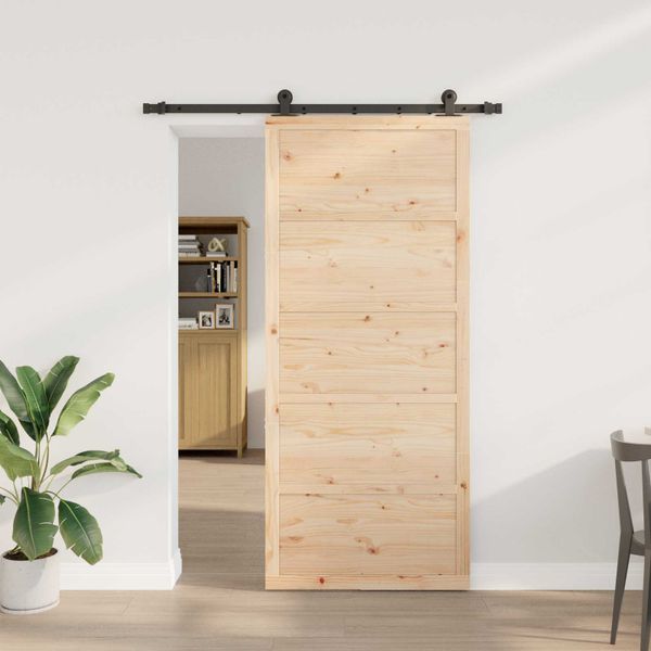 vidaXL Posuvné dvere Prírodná 80 x 208 cm Borovicový masív