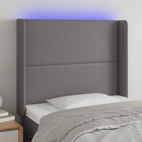 VidaXL Čelo postele sivé 83x16x118/128 cm umelá koža