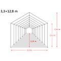 vidaXL Odnímateľný prístrešok pre dobytok PVC 550 g/m², 3,3x12,8m, zelený