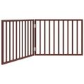 vidaXL Brána pre psa skladacia 2 panely hnedá 160 cm topoľové drevo