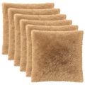 vidaXL Poťah na podložku 6 pcs HEERLEN Sivohnedá 60 x 60 cm PV fleece