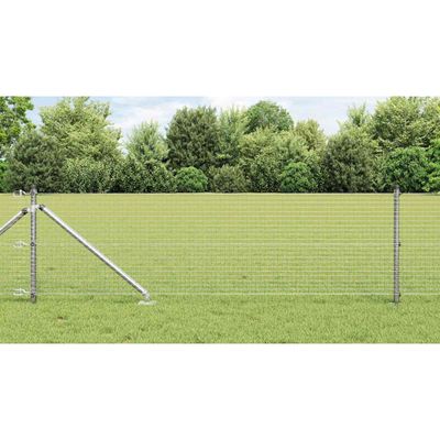 vidaXL Vonkajší zváraný drôtený plot so špicami 25 x 0,8 m Strieborná