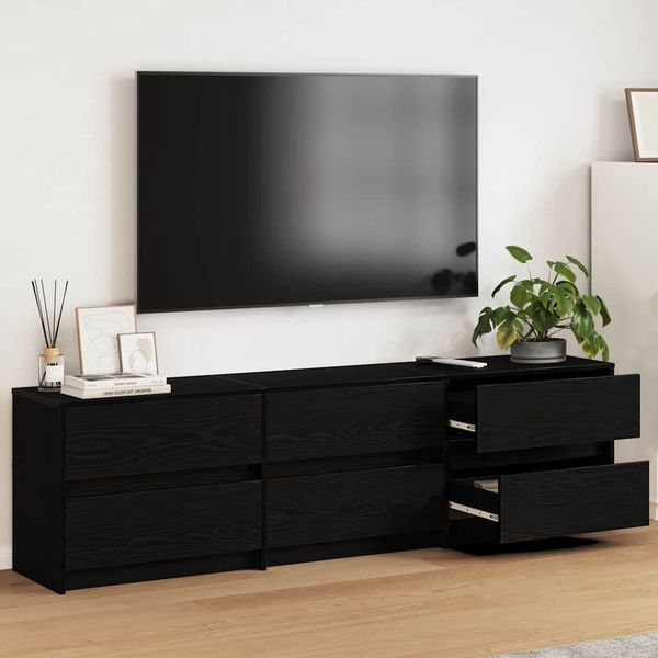 vidaXL TV jednotky 2 pcs Čierny dub 180 x 34 x 50 cm Kompozitné drevo