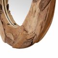 vidaXL Dekoratívne zrkadlo z teakového dreva, 80 cm, okrúhle