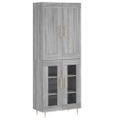 vidaXL Vysoká skrinka sivý dub sonoma 69,5x34x180 cm spracované drevo