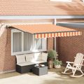 vidaXL Sklopná markíza Žltá a oranžová 350 x 250 cm Polyester