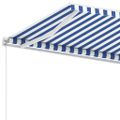 vidaXL Voľne stojaca ručne zaťahovacia markíza 350x250 cm, modro biela
