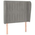 vidaXL Čelo postele so záhybmi bledosivé 83x23x118/128 cm zamat